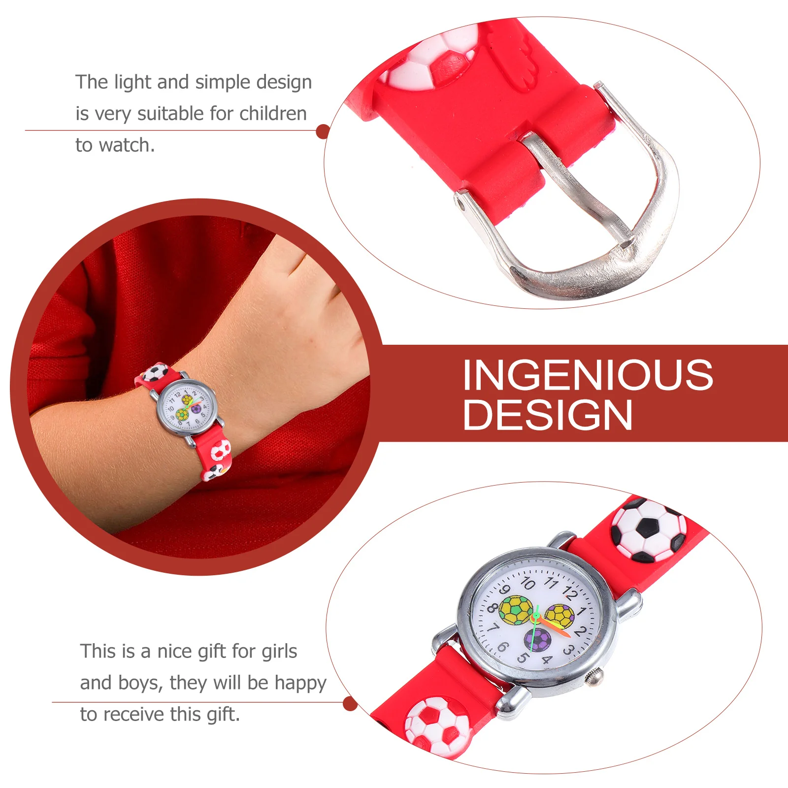 1 قطعة ساعة كرة القدم الكرتون نمط ساعة اليد للطلاب ساعة اليد مريحة جميلة ل #1