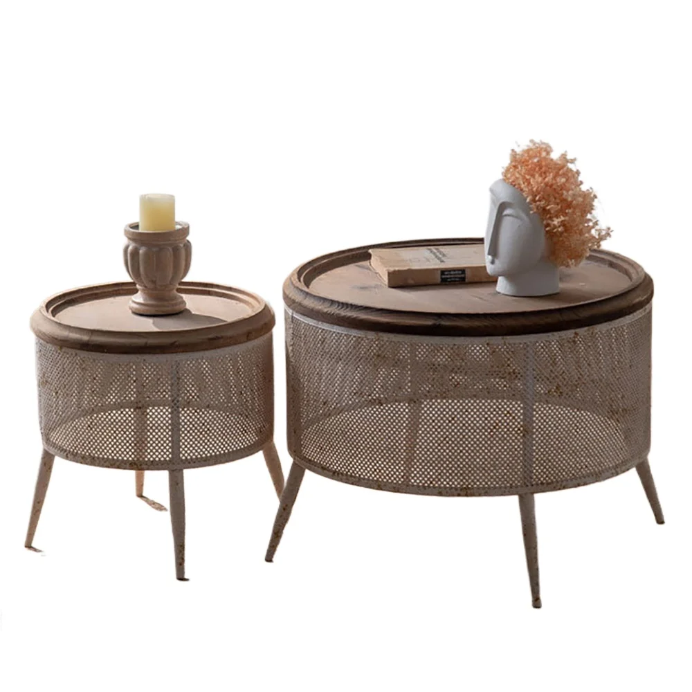 

*New Design Vintage Coffee Table Wooden Round Coffee Table For Living Room Rustic Outdoor Coffee Table