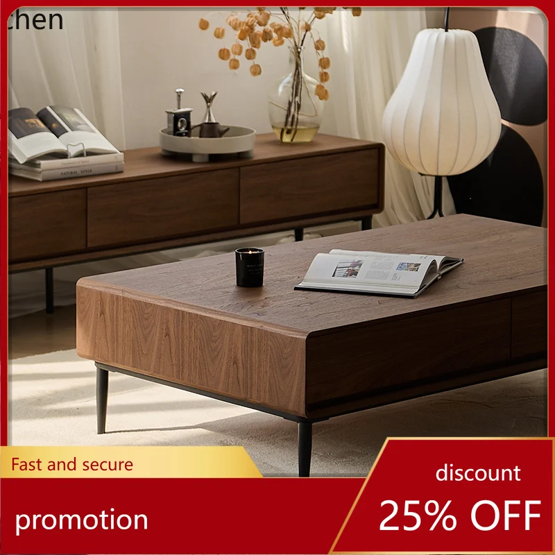 

Журнальный столик CZ цвета черного ореха для гостиной, напольный чайный столик, легкий роскошный минималистичный чайный столик