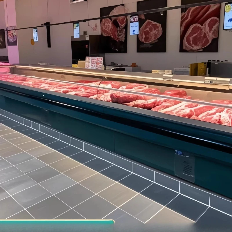 

Fresh meat cabinet Supermarket chilled meat display cabinet Horizontal low temperature fresh-keeping freezer