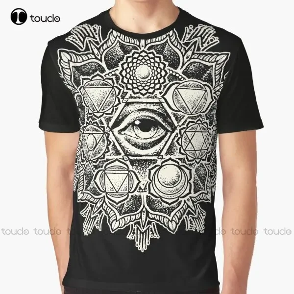 Anahata Seven Chakra Flower Mandala Graphic T-Shirt Digital Printing Tee Shirts Streetwear Xxs-5Xl New Popular Unisex
