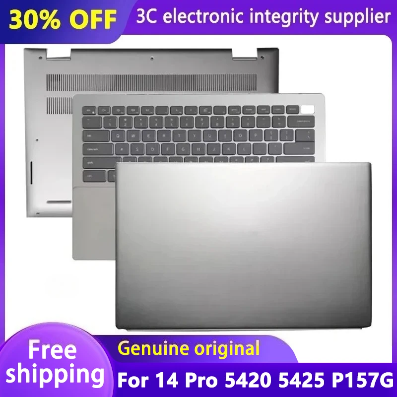 

New For Inspiron 14 Pro 5420 5425 P157G Series Laptop LCD Back Cover Front Bezel Upper Palmrest Keyboard Bottom Base Case Silver