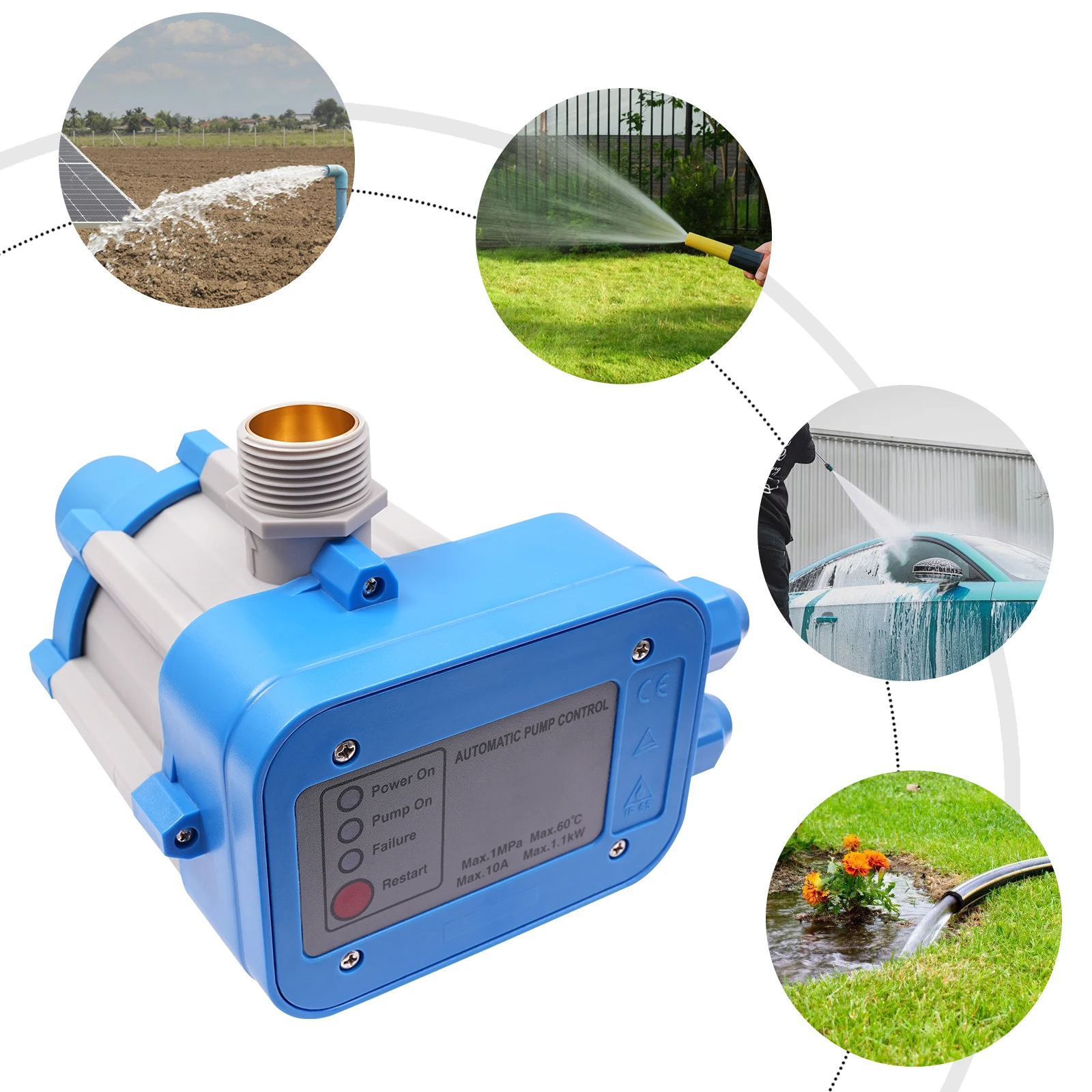 Automatic Pump Controller,Water Pump Regulator With Water Shortage Protection, Smart Control Pressure And Water Flow Rate