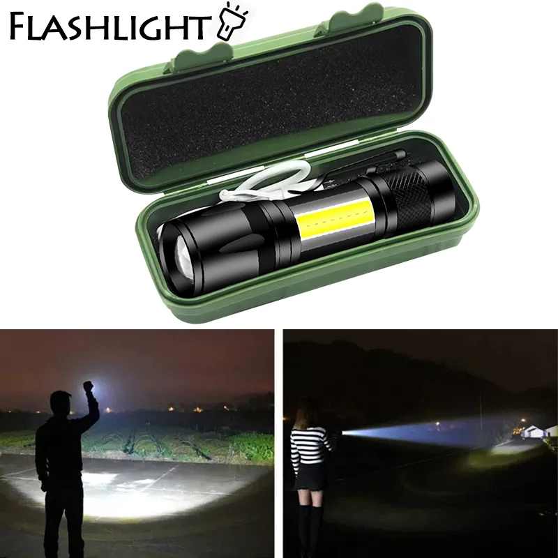 Led Flashlight Portable Rechargeable Spotlights Lamp Work Light Tactical Flashlight for Outdoor Emergency Camping