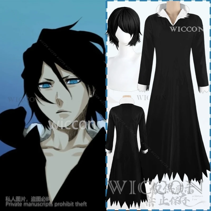 

Yhwachh Cosplay Anime BLEAA Costume Long Black Gothic Wizard Suit Handsome Fashion Uniform Wigs Cos Halloween Party Customized
