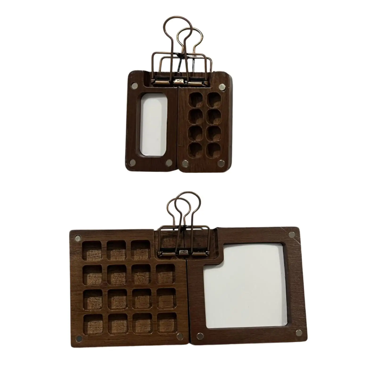 

Portable Watercolor Palette Box Wooden Grid Paint Box Travel Paint Case Travel Watercolor Palette for Artists Oil Paint Pigments