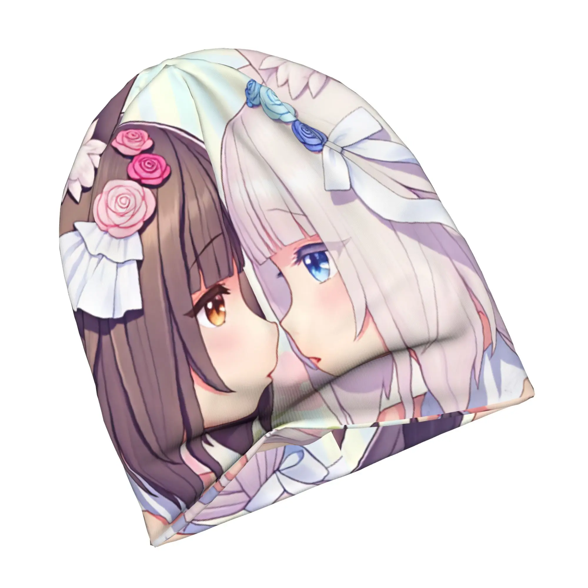 Anime N-Nekopara Chocola Vanilla Bonnet Hat Knitting Hat Men Women Cool Unisex Game Warm Winter Skullies Beanies Caps