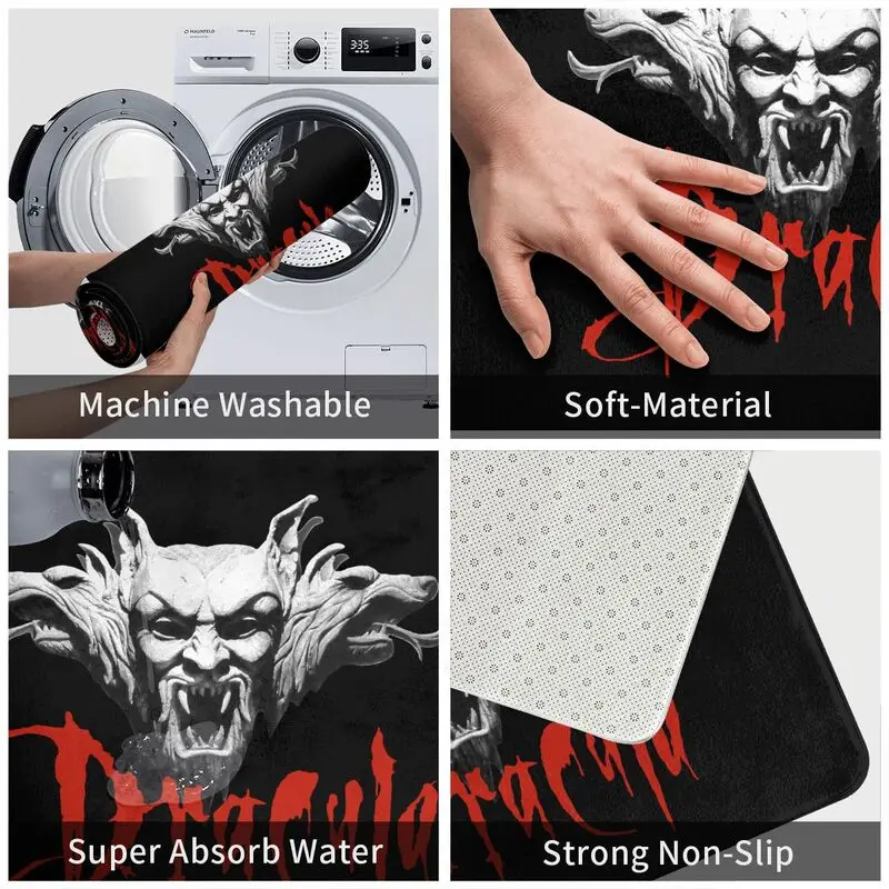 Dracula Bram Stoker Vampire Horror Movie Mat Rug Carpet Floor Cushion Bathroom Waterproof Bath Floor Mat