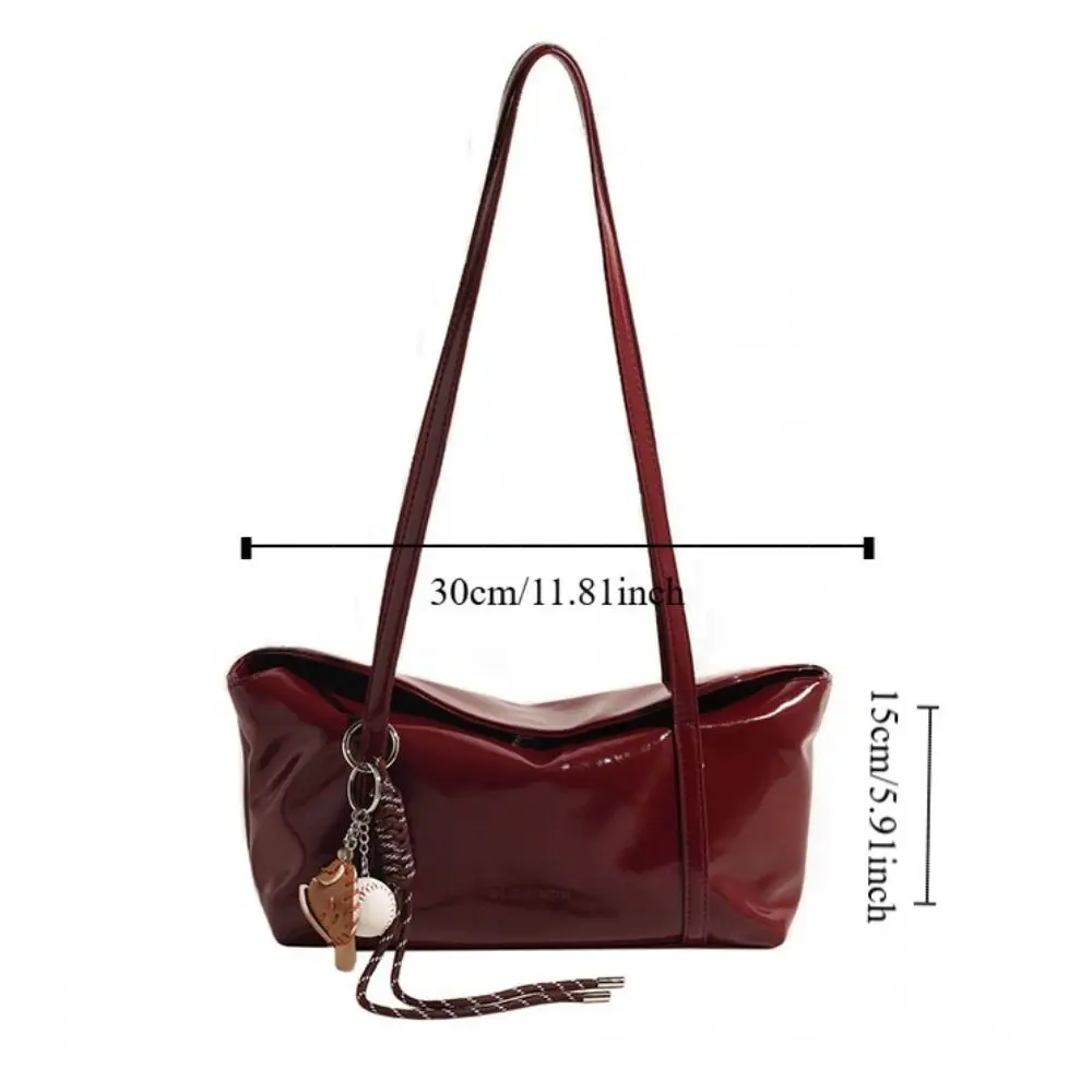 الكورية نمط بوسطن وسادة حقيبة بلون الأقلية تصميم بو زلابية حقيبة التنقل مع قلادة الرجعية حقيبة تحت الإبط الفتيات