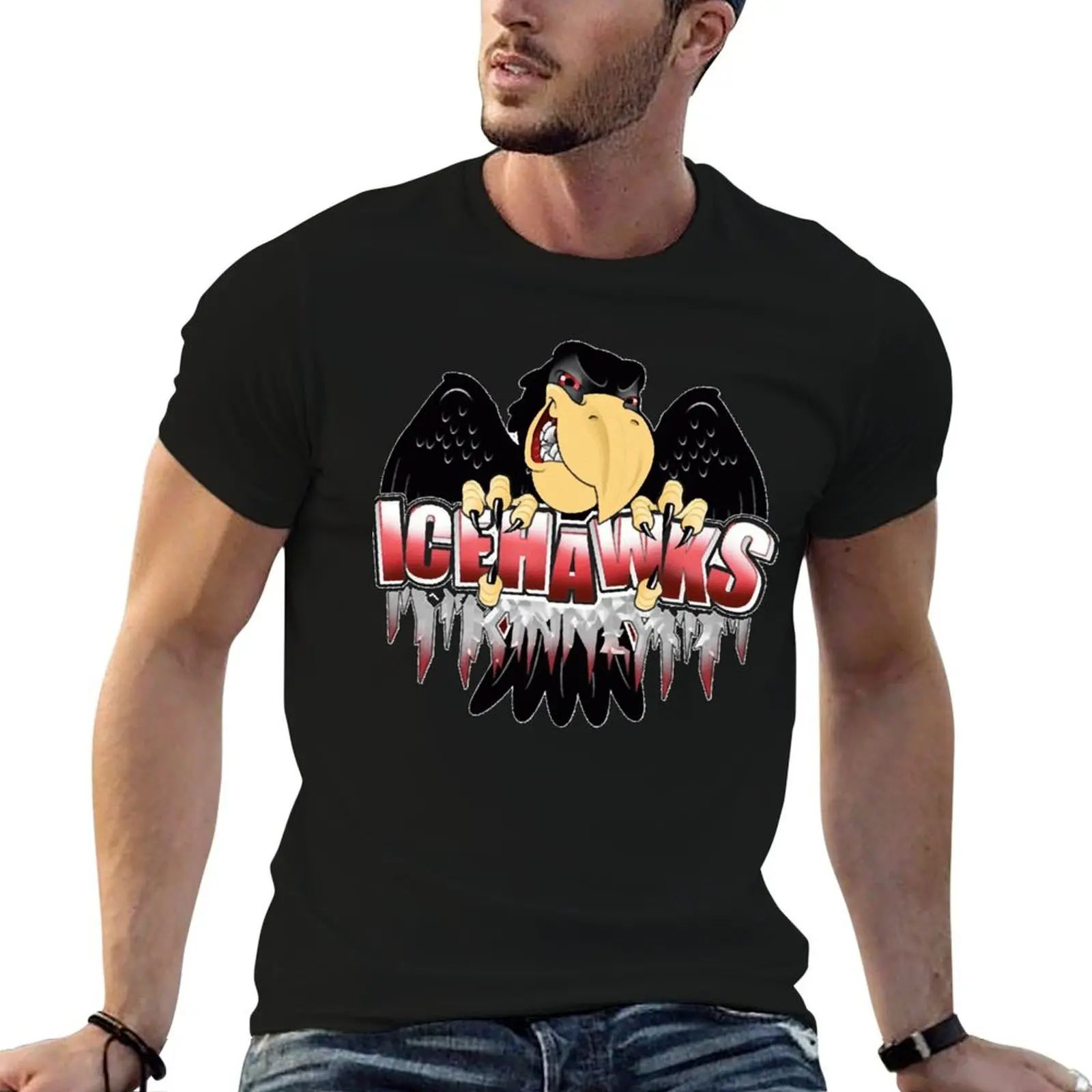 

Классическая хоккейная футболка Port Huron Ice Hawks, футболка для мужчин, мужские футболки из 100-процентного хлопка с принтом, футболка