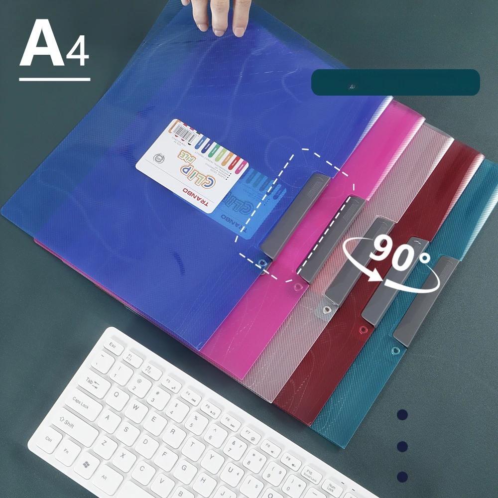 7 Color Rotating Side Opening PP Folder A4 Large Capacity Student Specific Test Paper Sorting And Data Storage Folder