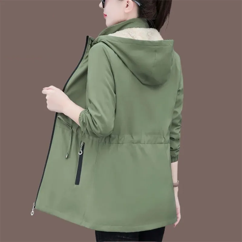 Plus Velvet Padded Cotton Coat Women Medium Long Fashion 2024 New Autumn And Winter Overcoat Windbreaker Warm Ladies Jacket Top