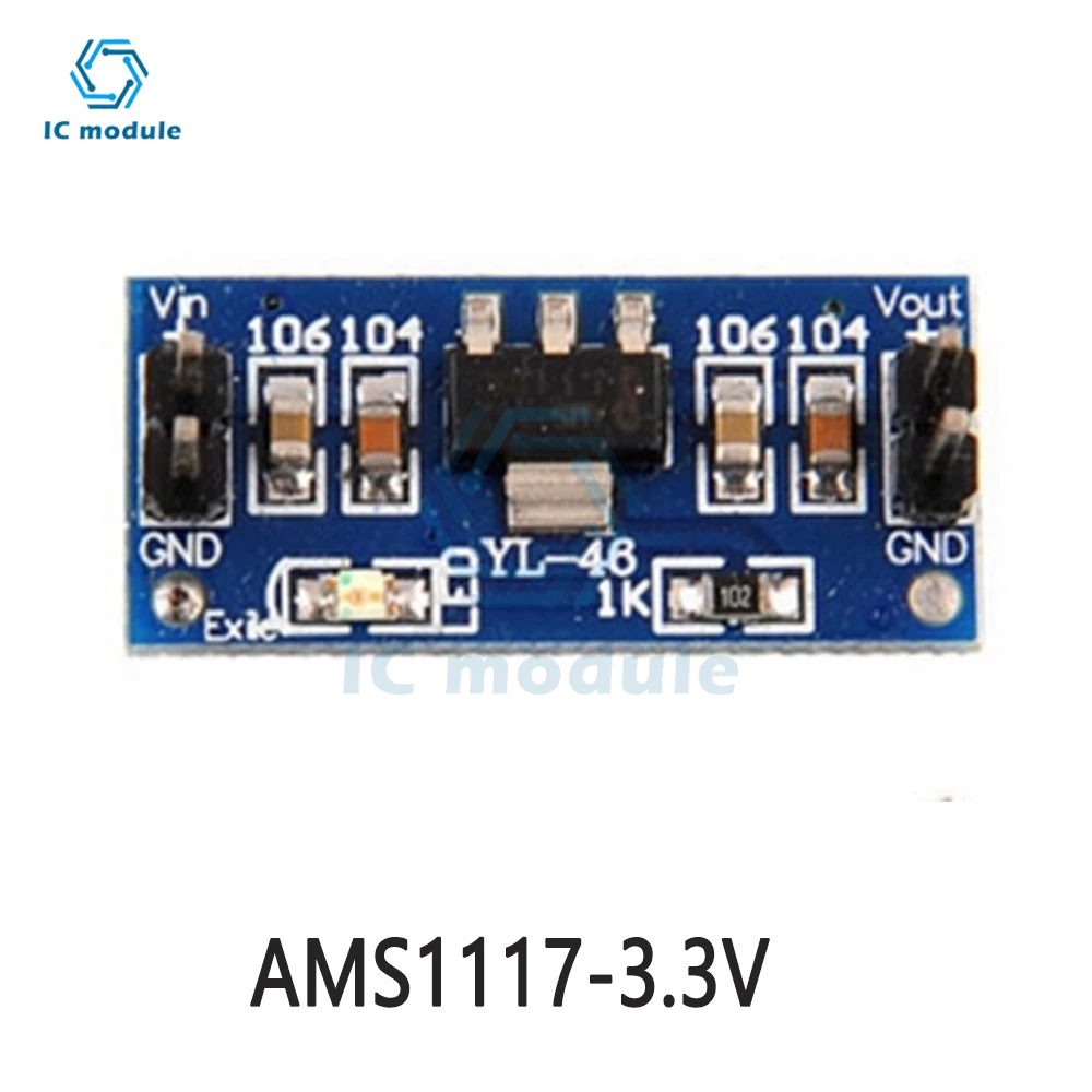 SMD AMS1117 DC-DC Step Down Buck Converter Power Supply Module DC 4.75-12V to 1.2V 1.5V 1.8V 2.5V 3.3V for Arduino