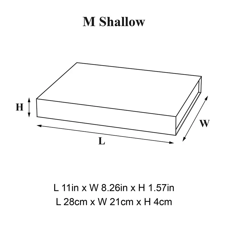 Geotobox 28x21x4cm | 11x8.26x1.57in Medium Shallow Black Corporate Rigid Cardboard Gift Boxes with Magnetic Lid