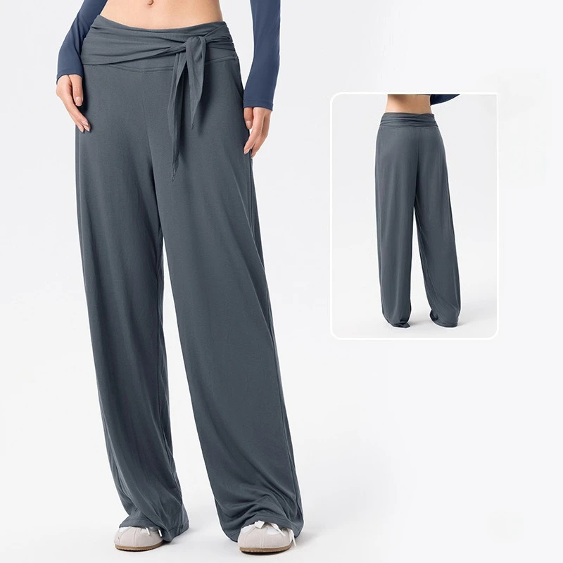 

Women's low Waist Yoga Pants Gym Loose Running Sweatpants detachable waistband Loose pants street fashion Sports Leisure Workout