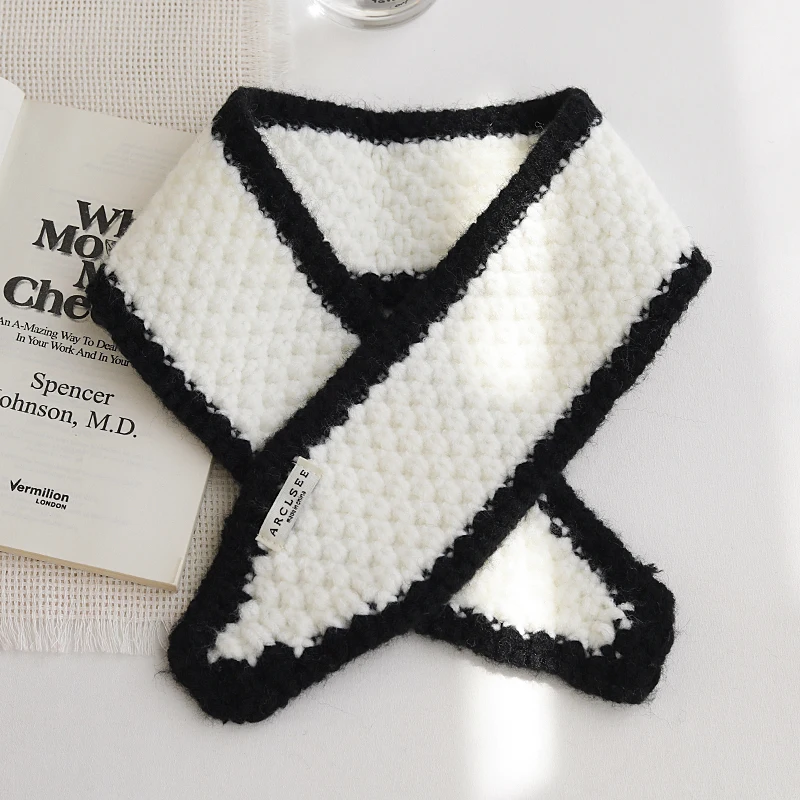 

Новый оригинальный осенне-зимний шерстяной вязаный маленький шарф Корейский модный универсальный шарф теплый шейный теплый восковой шарф