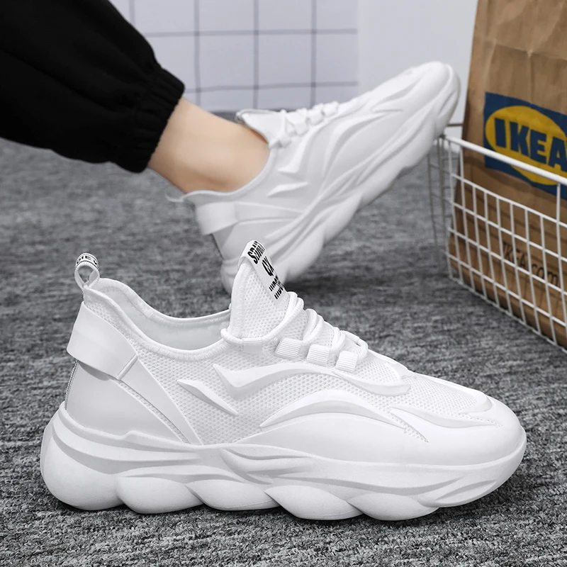 Zapatillas Deportivas De Malla Para Hombre, Modernas, Versátiles, Transpirables, Para Correr, Con Suela Gruesa Y Resistente Al Desgaste_voghion.com