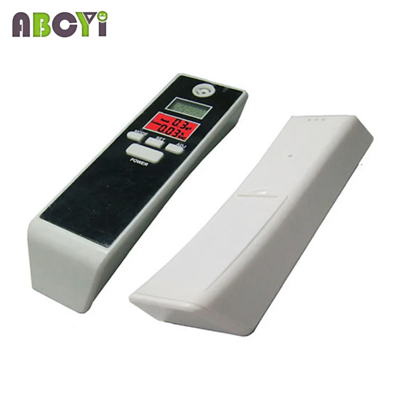 جهاز اختبار الكحول المحمول مع ساعة وعرض درجة الحرارة ، شاشة LCD مزدوجة ، إضاءة خلفية حمراء ، جهاز قياس التنفس ، محلل