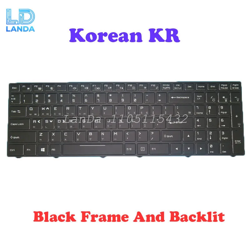 

Клавиатура для ноутбука US KR с подсветкой для 한성lua Dla Hansung ES57 X57K X77K X58K XH58, английская, американская, корейская, KR, черная рамка, новая