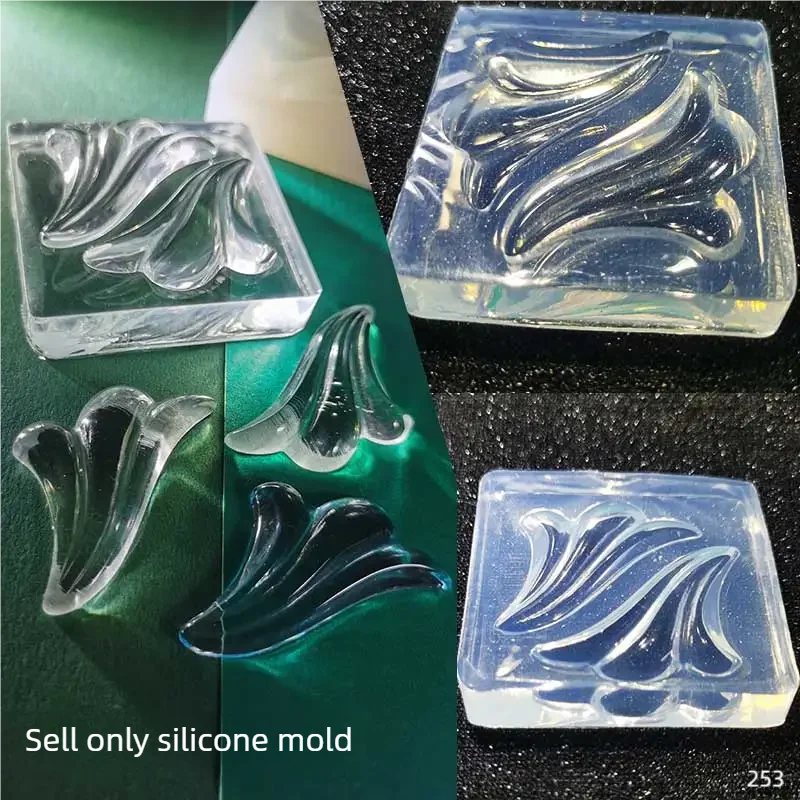 DIY kerajinan tangan kelopak bergelombang epoksi Resin cetakan makanan bermain miniatur cetakan cubit epoksi Resin cetakan UV Resin Moldse