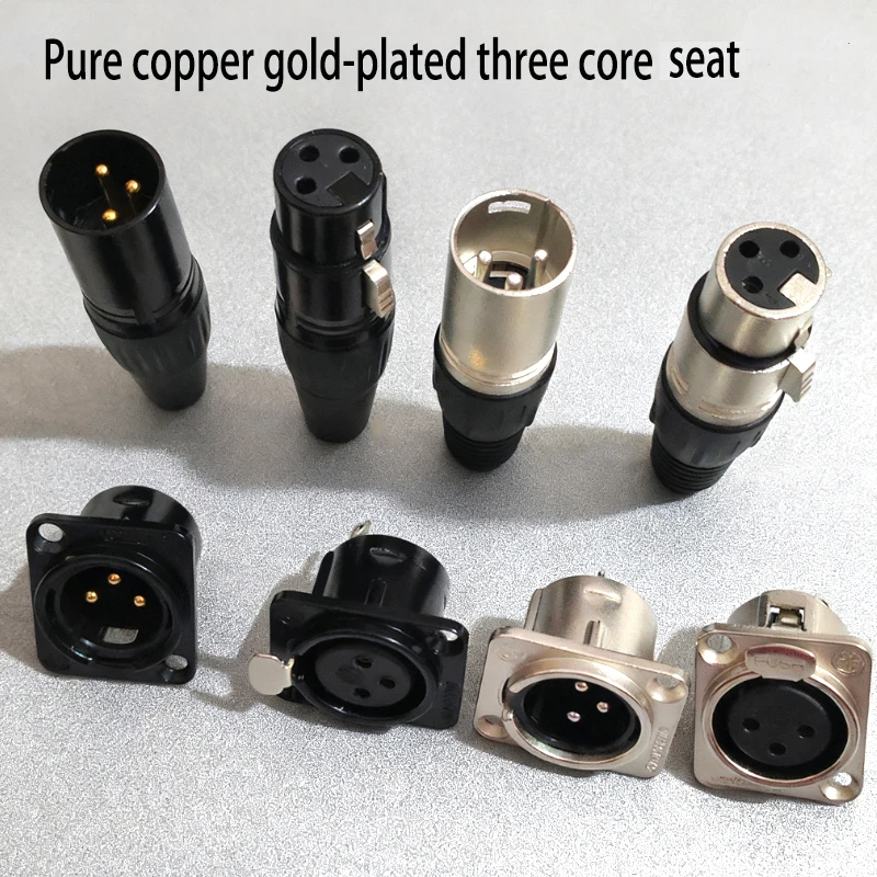 Cltgxdd HL XLR 3Pin Male/Female Microphone Audio Cable Plug Connector Cannon MIC Cable Termination Black Silver Microphone Plugs