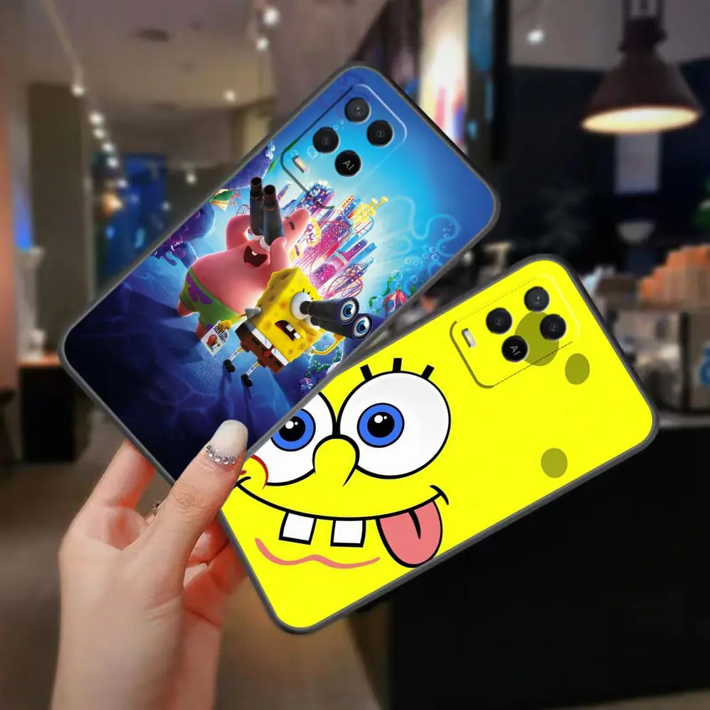 Happy S-SpongeBob S-SquarePants Phone Case For OPPO A98 A95 A96 A94 A93 A92S A78 A76 A74 A58 A71 A57 A55 A53 A33 A17 Case Funda