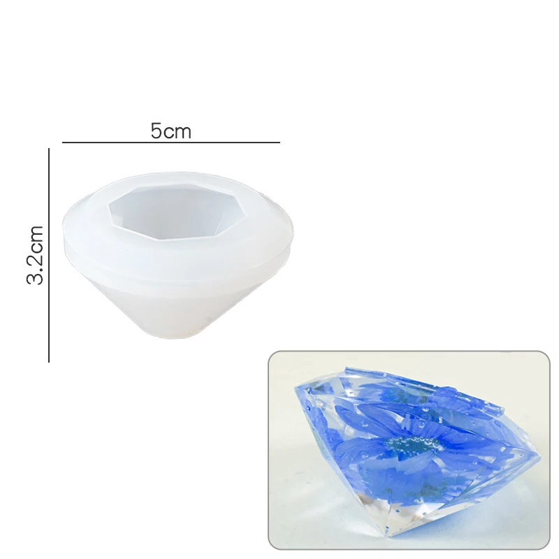 50/60/80mm Diamond shape silicone mold UV epoxy resin molds jewelry making Home Decoration Craft Resin craft Art Ornaments