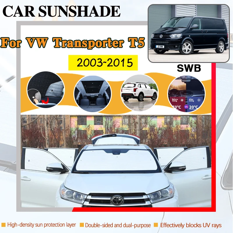 

Full Coverage Sunshades For Volkswagen VW Transporter T5 SWB 2003~2015 Side Window Shading Sun Protector Visors Car Accessories