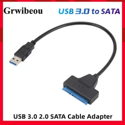 SATA to USB 3.0 Cable USB 2.0 To Sata Adapter Up To 6 Gbps Support 2.5 Inch External HDD SSD Hard Drive 22 Pin Sata III Cable