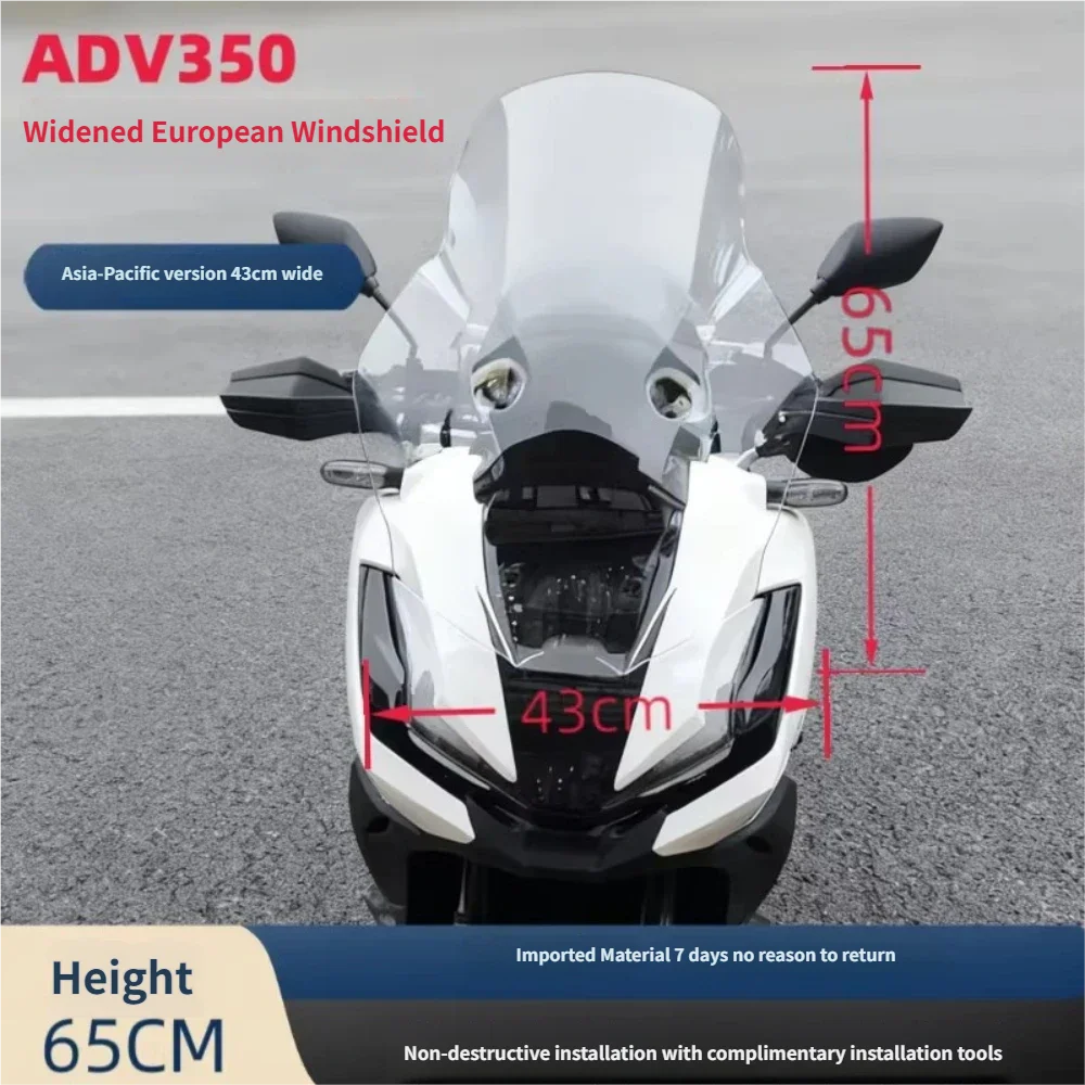 For HONDA ADV350 Special Front Windshield High-Definition Thickened Elevated And Widened Chest Guard Accessory
