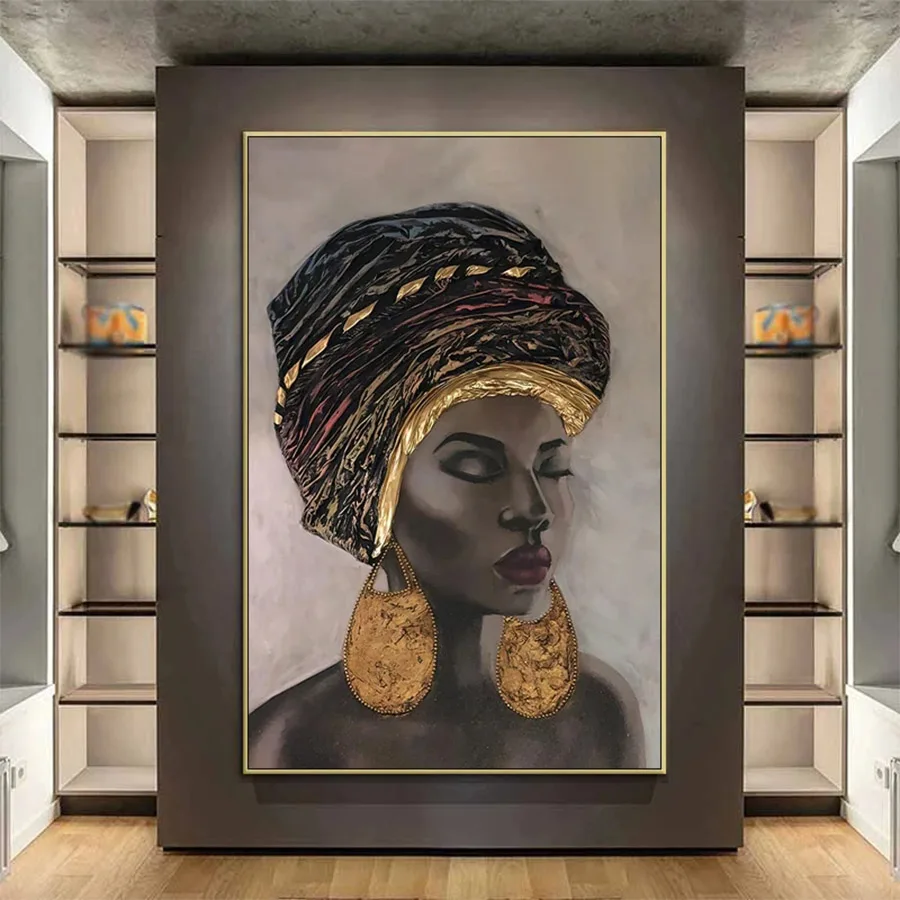 Diamond Embroidery Picture African Black Woman Abstract Art Diamond Painting Full Square Round drill Mosaic Wall Art