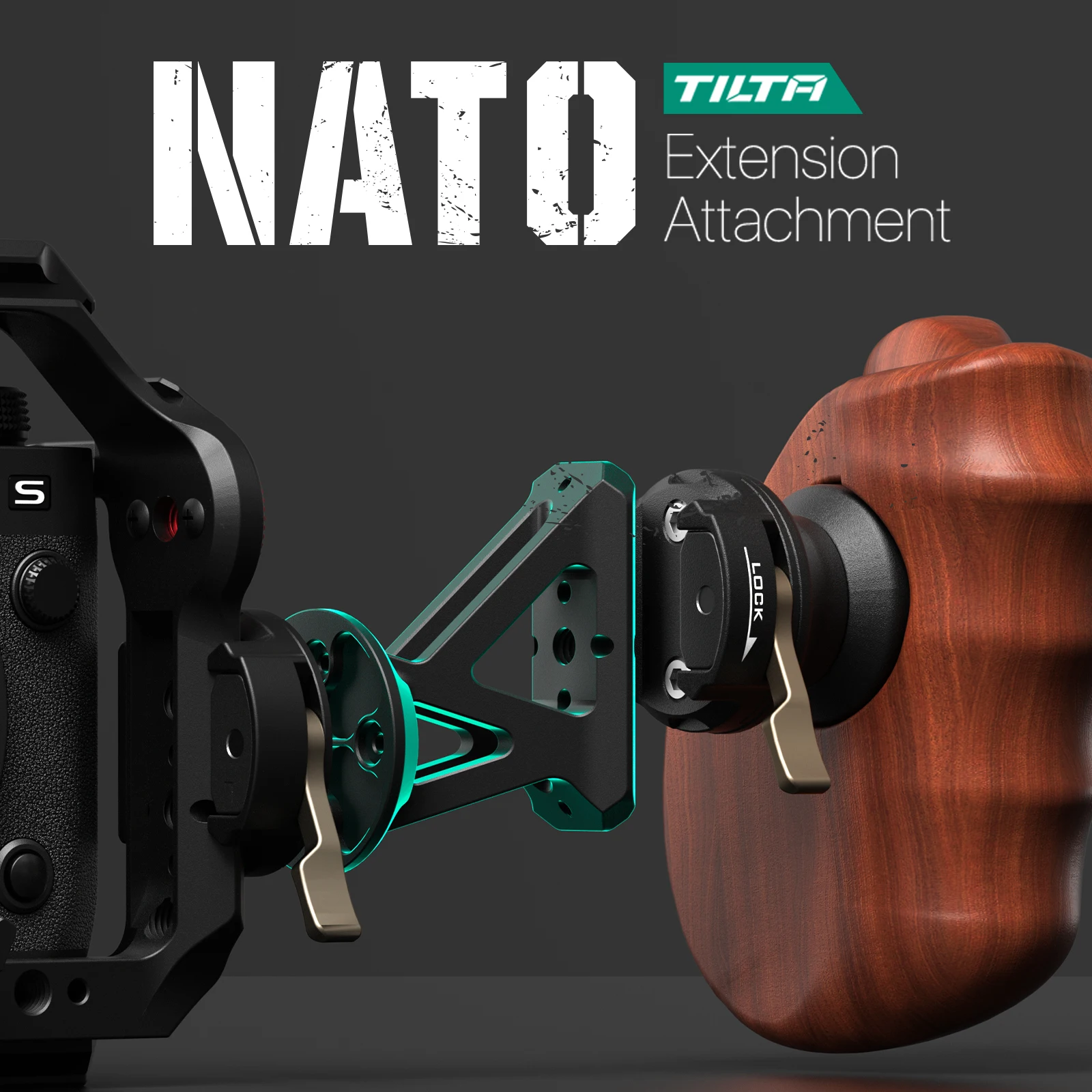 TILTA TA-NEA-L-B Handle NATO Extension Attachment Camera Cage Handle Connector Slider Adapter