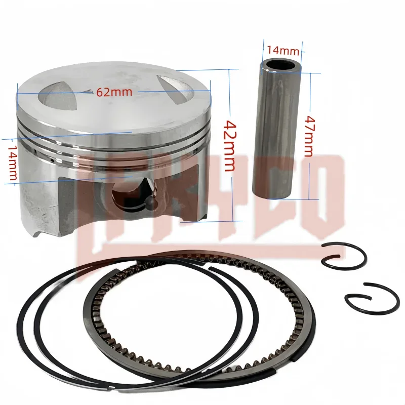 Motorcycle Engine Parts 62mm Bore for SUZUKI GS GN EN 125CC Big to 150CC GN150 GS150 EN150 TU125 RV125 Piston Rings 14mm Pin Kit