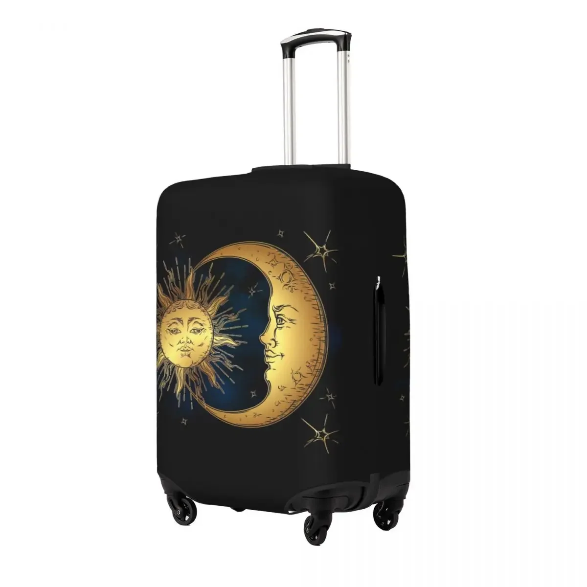 Antique Style Hand Drawn Art Golden Print Luggage Protective Dust Covers Elastic Waterproof 18-32inch Suitcase Cover