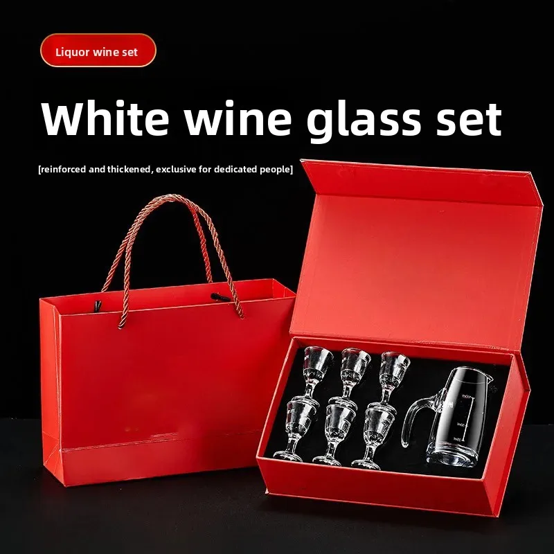 Moutai-Juego de vasos de licor pequeños, caja de regalo de cristal, juego de vasos para enviar regalos a personas, juego de vasos de Alcohol fuertes