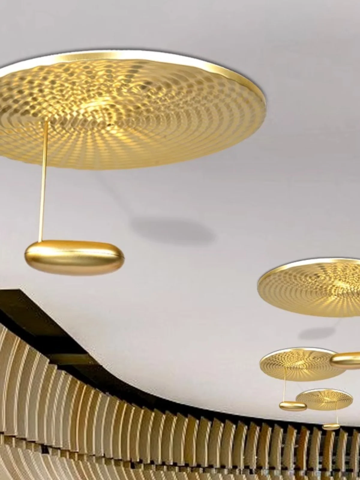 Italian Designer's Pebble Ceiling Light Circular Master Bedroom Living Room Mercury Villa Dining Room Bean Sprout Pendant Light