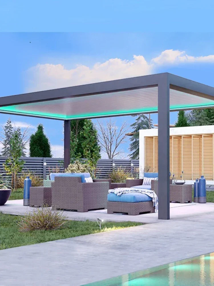 Customizable Size  Service Outdoor Pergola Waterproof Louver Roof System Garden Bioclimatic Aluminium Pergola