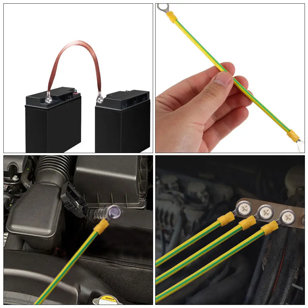

20Pcs Copper Engine Ground Strap Universal Automotive Ground Wire Heavy Duty Braided Cable for Vehicle Safety Braided Straps