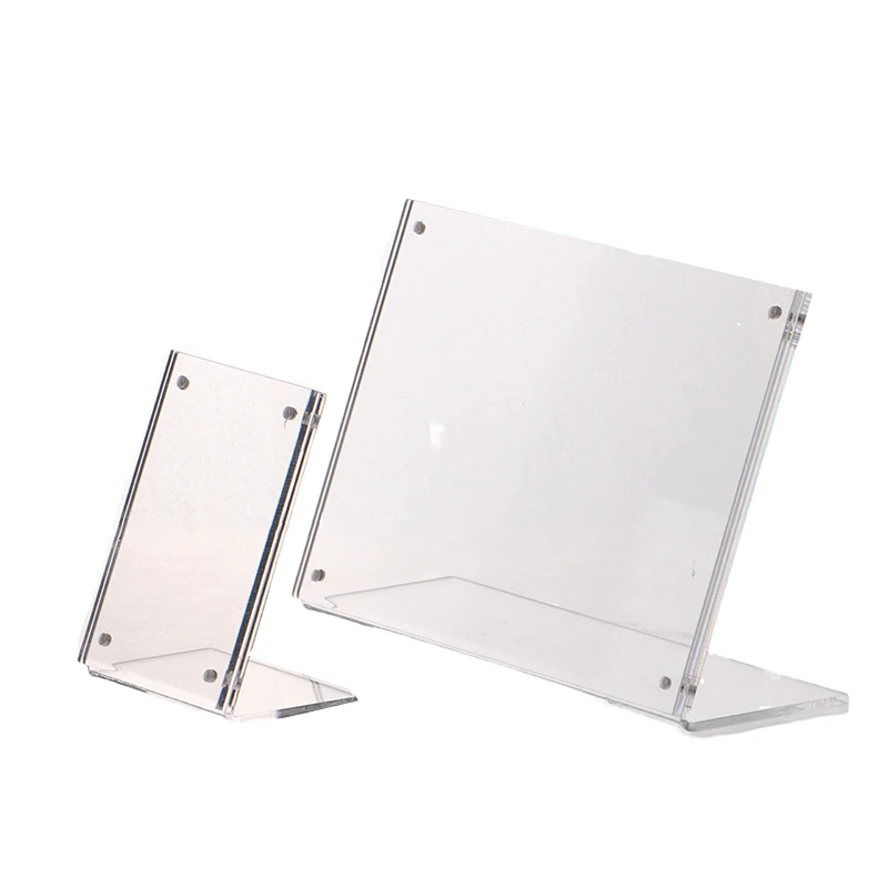 Acrylic Desktop Display Frame Table Card Sign Collection Photo Protection Holder Magnetic Album Postcard Souvenir Display Stand