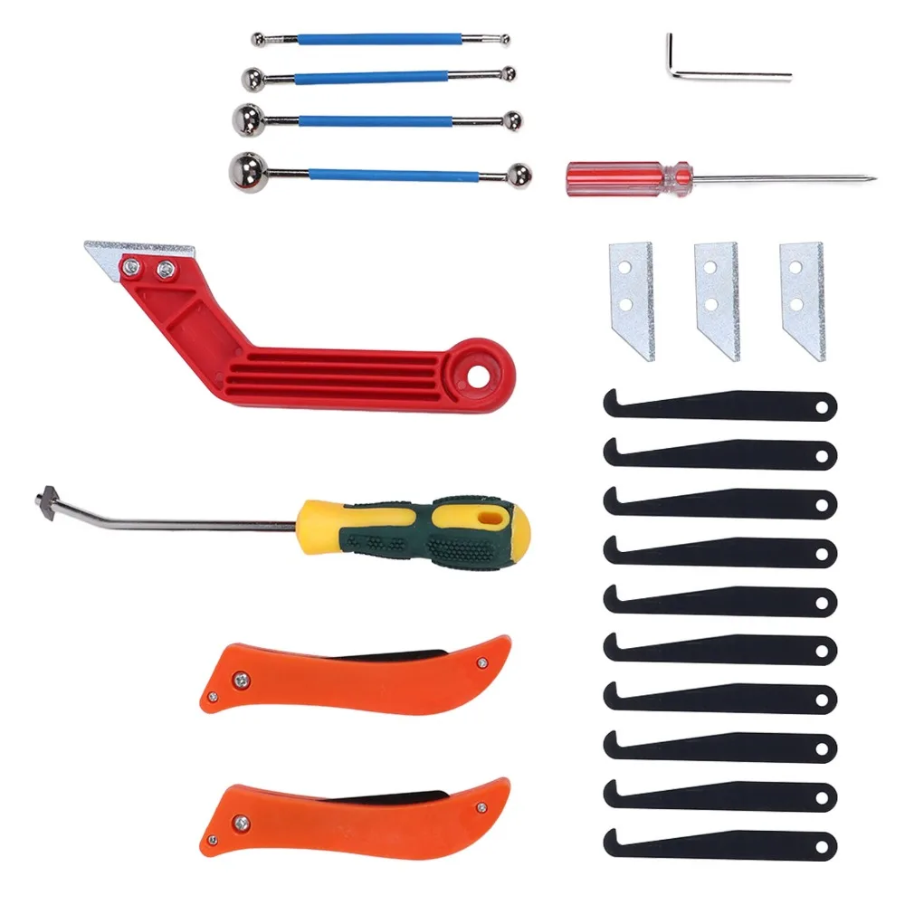 22pcs Anti Slip Handle Grout Removal Tool Removable Blades Tile Joint Cleaning Brush Tile Grout Cleaner Caulking Edge Tool