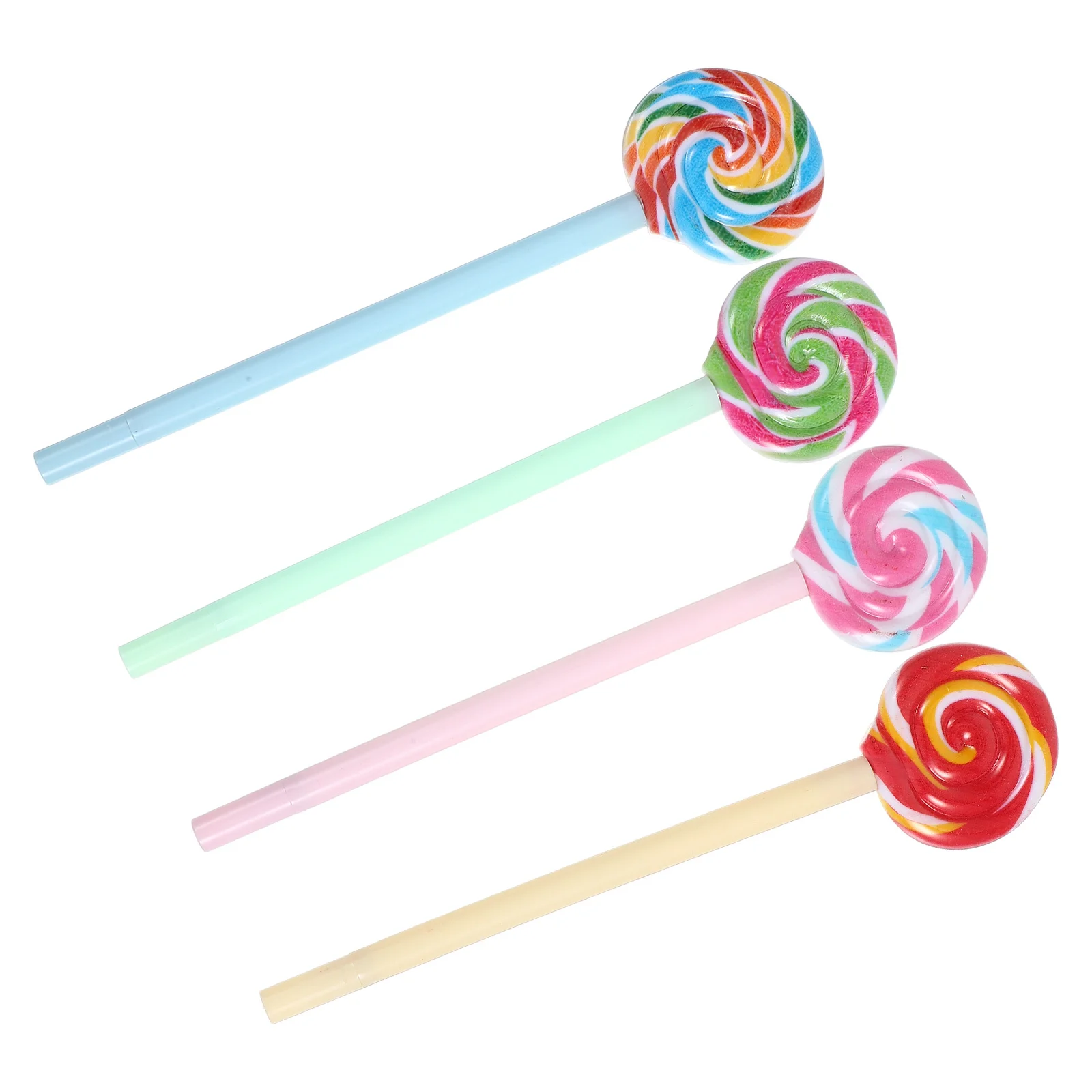 

4Pcs Lollipop Gel Pens Cute Shaped Roller Pens Black Ink Smooth Writing Fun Stationery for Students School Office Journals
