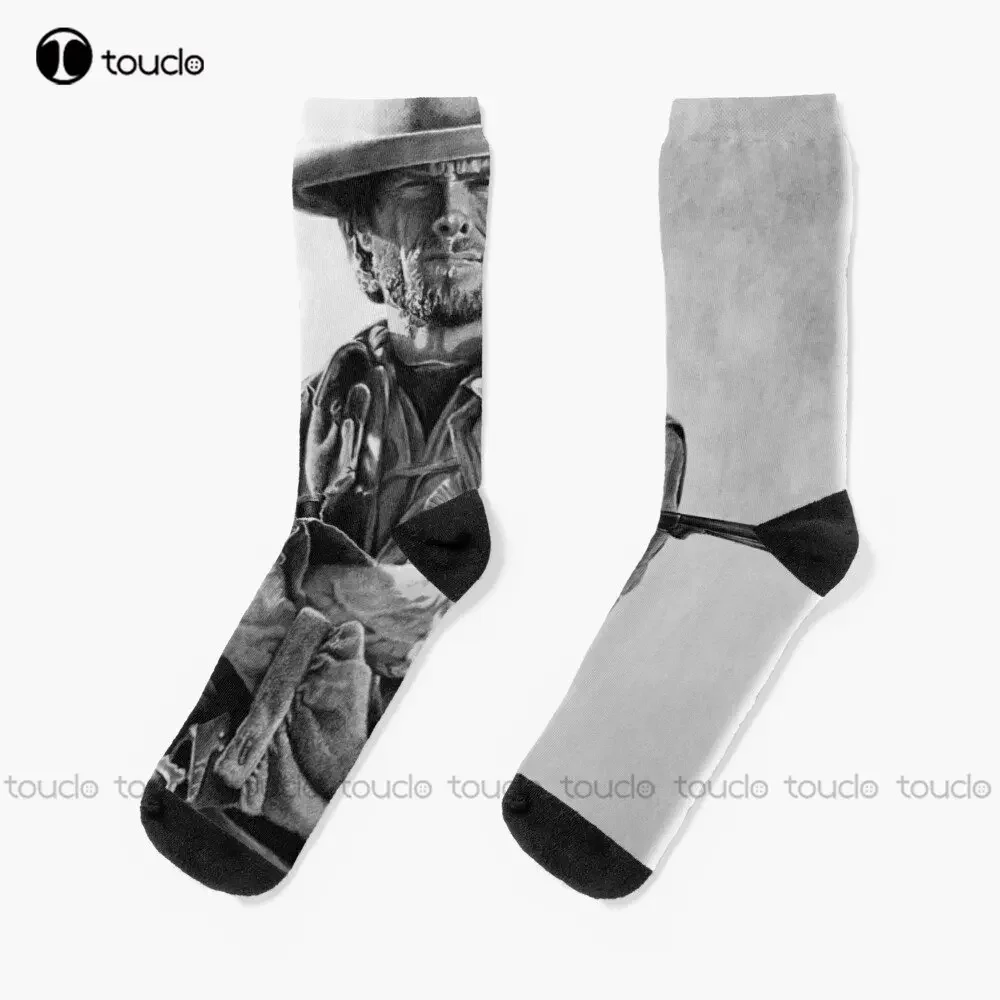 Clint Eastwood Josey Wales Drawing Socks Men'S Athletic Socks Fashion Creative Leisure Funny Art Abstract Oil Painting Socks