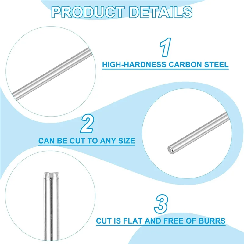 

Ultra Roundmetal Rod 2Mm X 90Mm, 30 Pcs Carbon Steel Round Shaft Rod Smooth Solid Shaft Bar Stock For Crafts Lathes