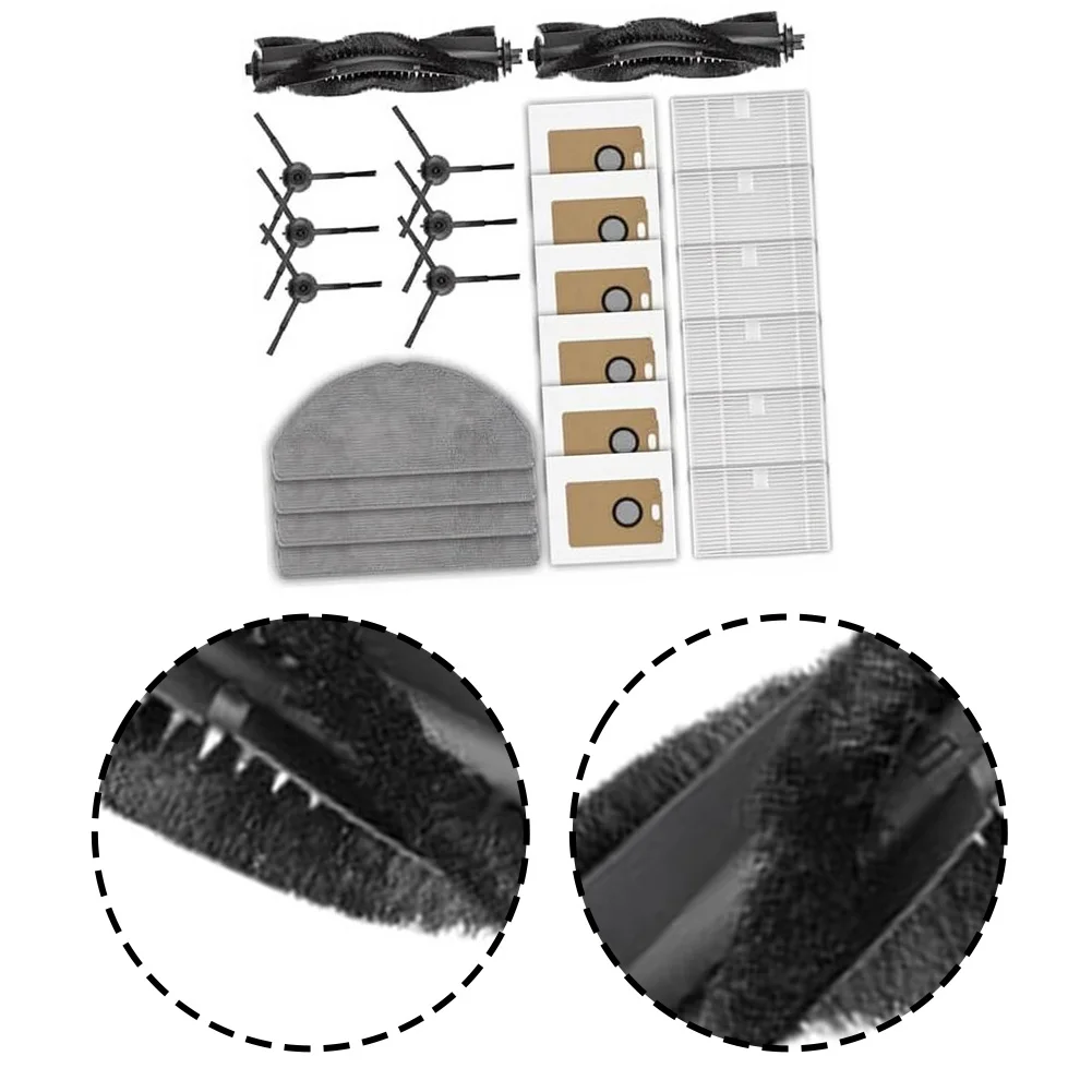 Sweeper Accessories Set Compatible For Tapo RV30 Max Plus/RV20 Max Plus Robot Vacuum Cleaner Spare Brush, Filter, Bags Parts
