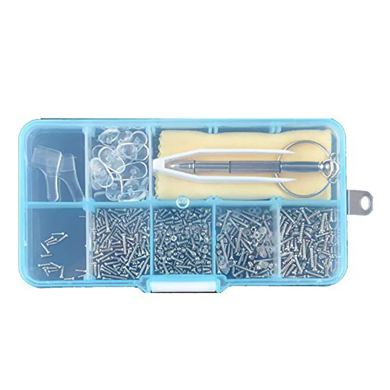 

Eyeglass Sunglass Repair Kit with Screws Tweezers Screwdriver Tiny Mini Screws Nuts Assortment Glasses Repair Nose Pads