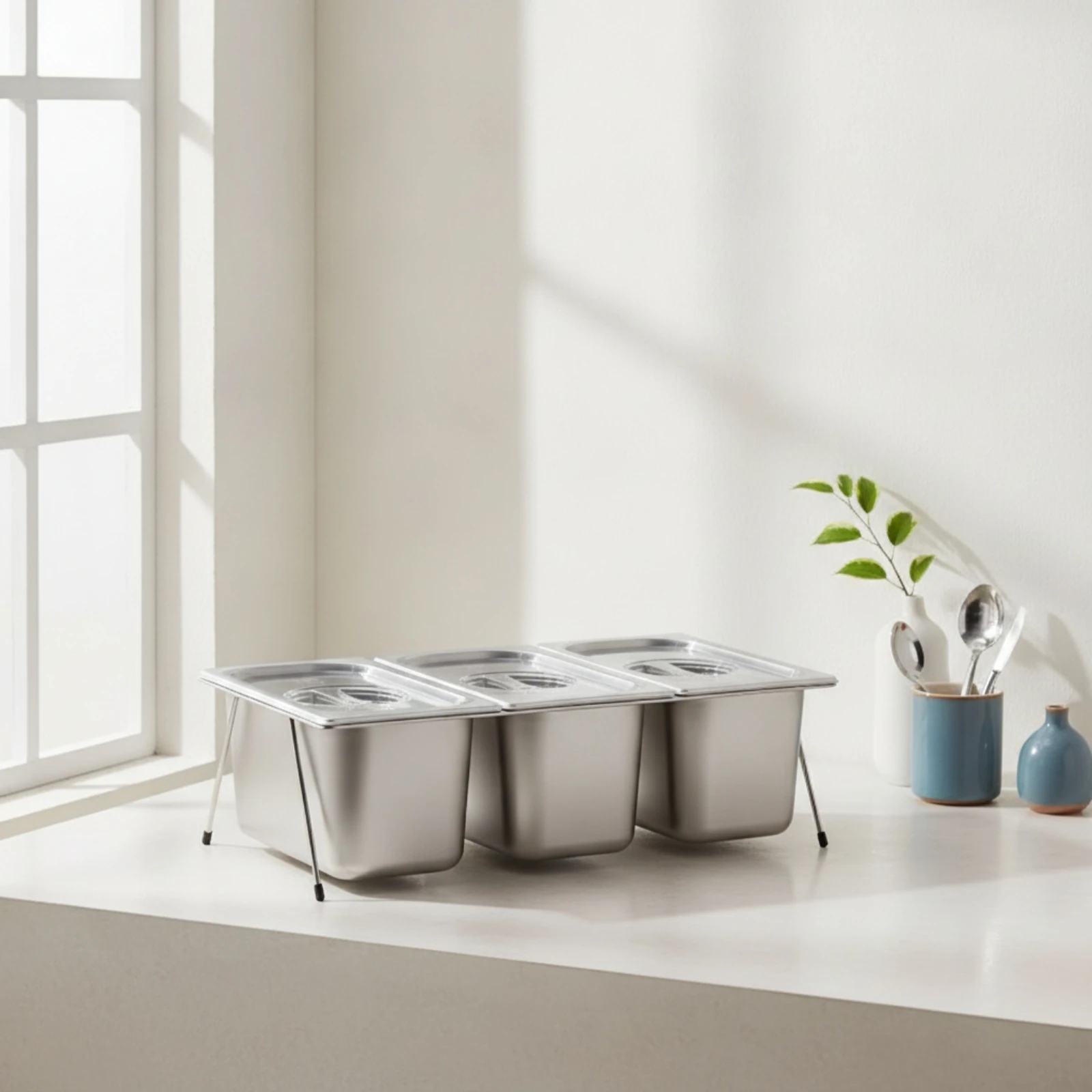 Stainless Steel Food Pan with Lid Long-Lasting Tray with Lid Food Pan with Rack Multi-Purpose Dish Rust-Resistant
