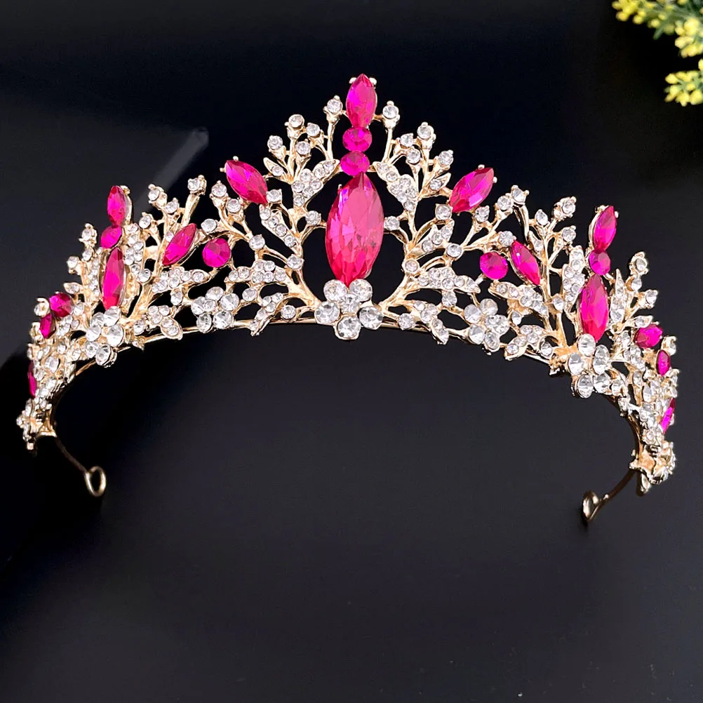 

Baroque Princess Crown Headdress Reusable Rhinestone Decorations Bridal Party Accessories Elegant Wedding Birthday