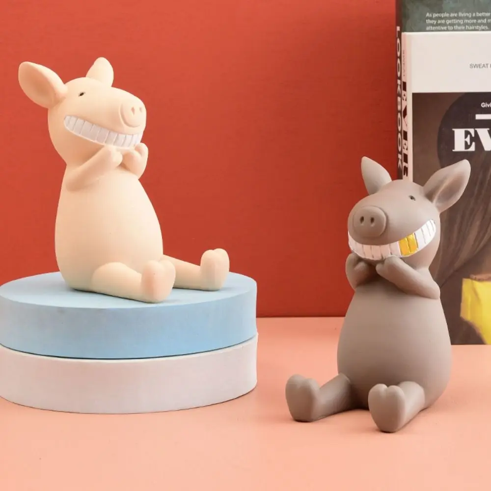 

Resin Cartoon Phone Holder Anti-slip Multi-functional Pig Mobile Phone Stand Portable Figure Toys Cell Phone Bracket