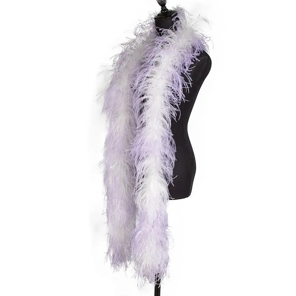 

Two-color Gradient Ostrich Feathers Boa 6ply Customized Plumes Scarf Shawl Accessory Wedding Drees Decoration For sewing Crafts