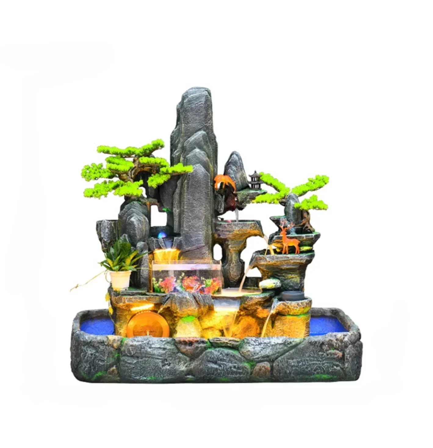 

ss newArtificial Mountain and Fountain Large Fish Pond Fish Tank Courtyard Meeting Garden Landscape Landscaping Decoration
